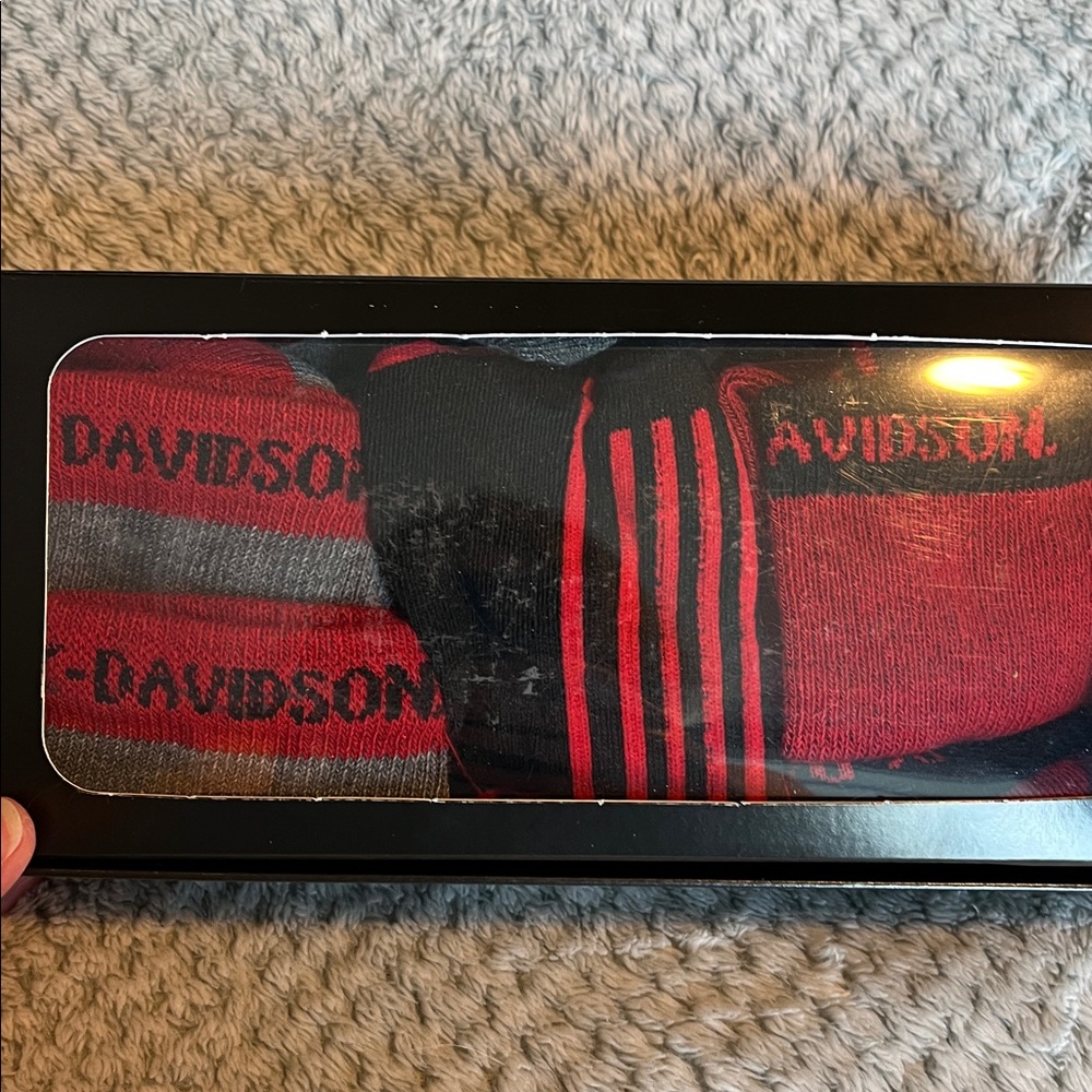 Womens 6-9 Harley-Davidson Black and Red Riding Socks